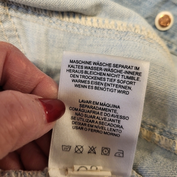 Miss Me Cropped Stone Wash Denim Med Jacket Rhinestones and Lace - Picture 6 of 15